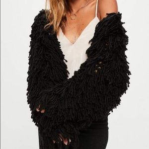 Missguided Shaggy Knit Cardigan 
